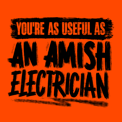 Amish Electrician - Long Sleeve Safety Yellow Hi-Vis T-Shirt