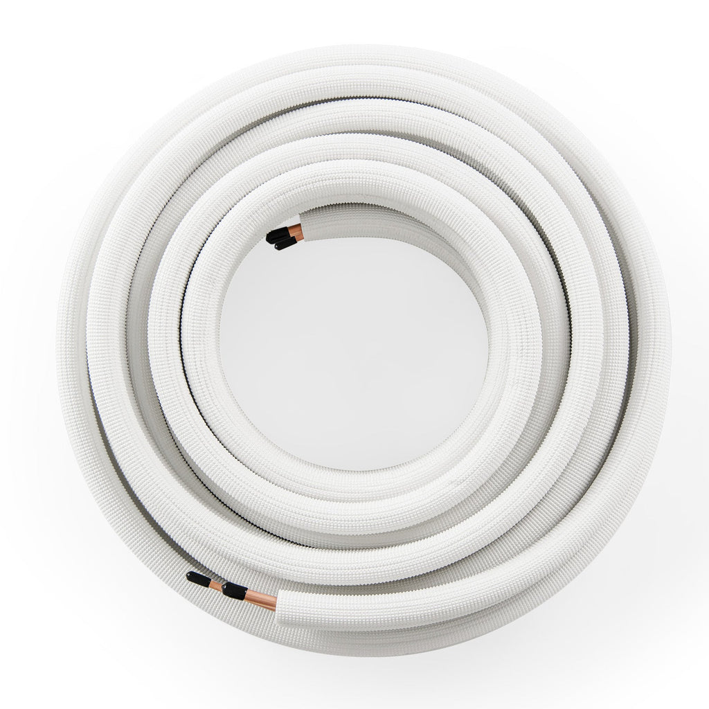 50 Feet Mini Split Line Set with 1/4 Inch and 3/8 Inch O.D. Copper Pipes Tubing