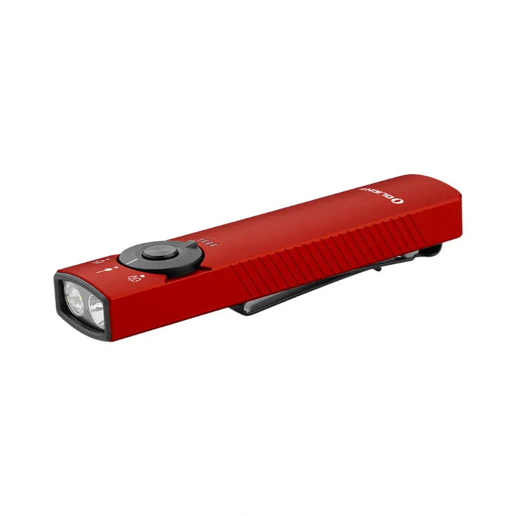 OLIGHT ARKFELDPRO3RRDCWV3RGL Arkfeld Pro Flat EDC Flashlight with LED Light UV and Laser - Red
