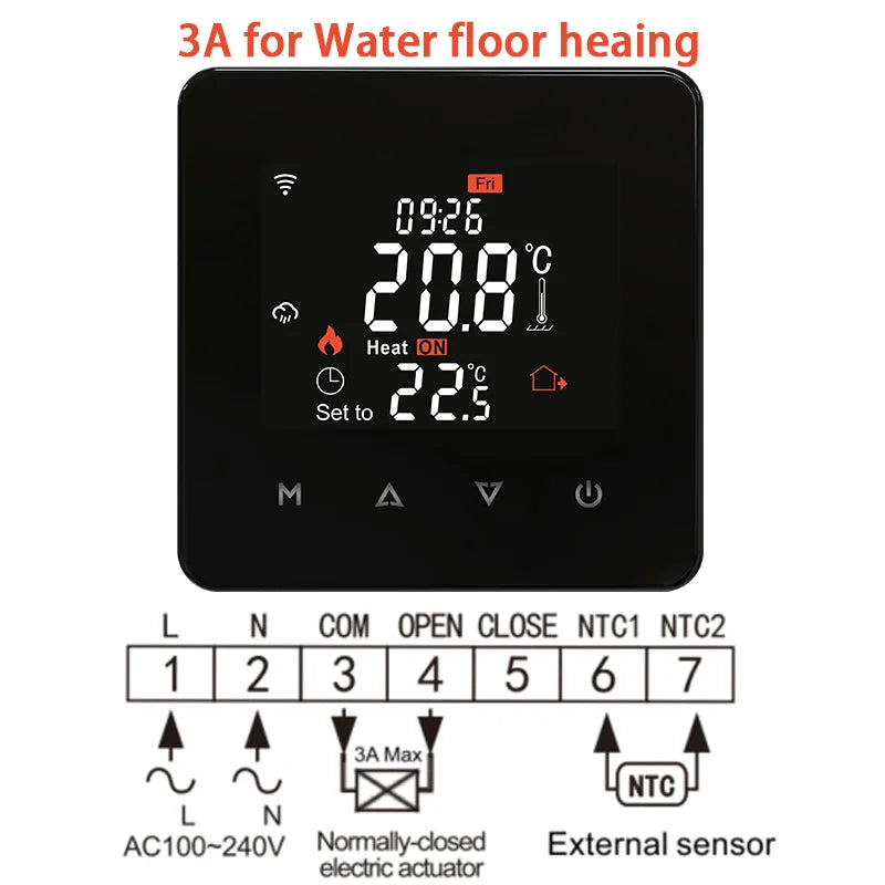 Tuya WiFi Smart Thermostat for Electric Floor Heating Water/Gas Boiler Temperature Remote Controller Google Home, Alexa, Yandex
