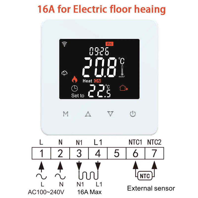 Tuya WiFi Smart Thermostat for Electric Floor Heating Water/Gas Boiler Temperature Remote Controller Google Home, Alexa, Yandex