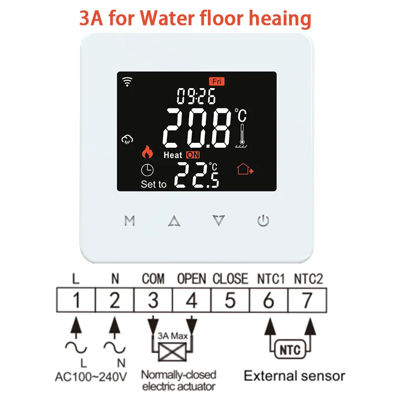 Tuya WiFi Smart Thermostat for Electric Floor Heating Water/Gas Boiler Temperature Remote Controller Google Home, Alexa, Yandex